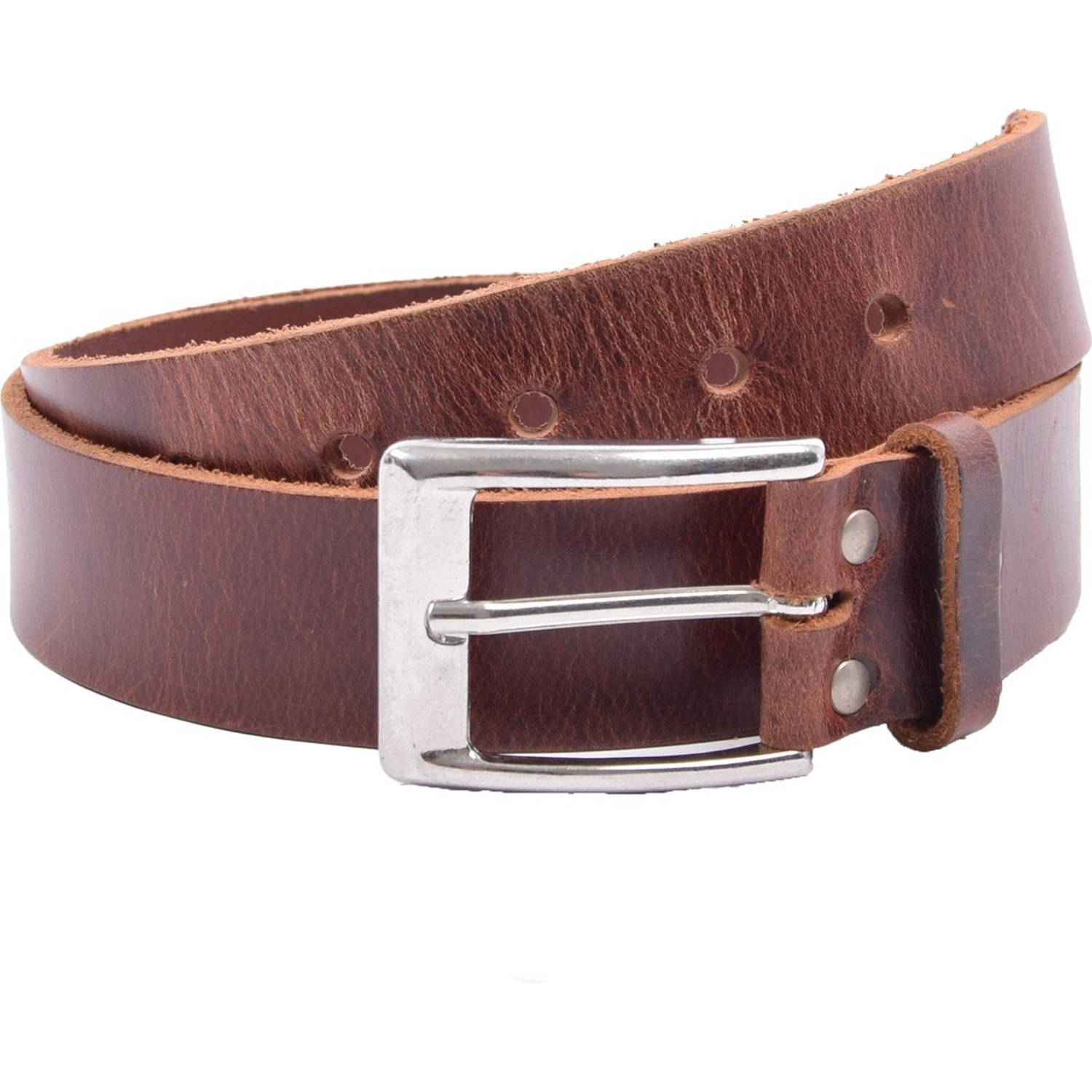 Riem - Riemen - Donker Cognac - 3 cm - Unisex - 100% Leren - Leder - Riem Maat 95