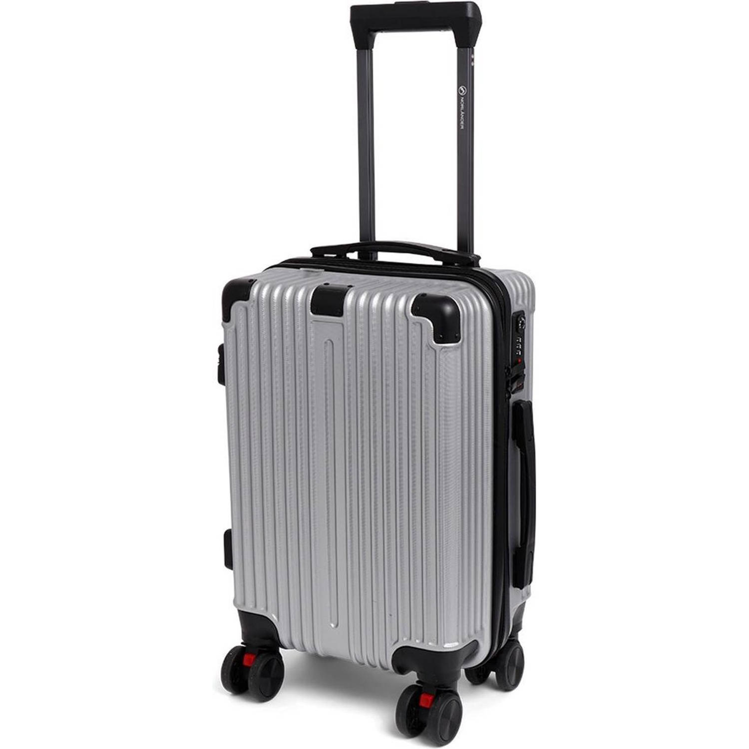 Norländer Lux Traveler Reiskoffer Handbagage Koffer 53 X 33 X 21 Cm Zilver
