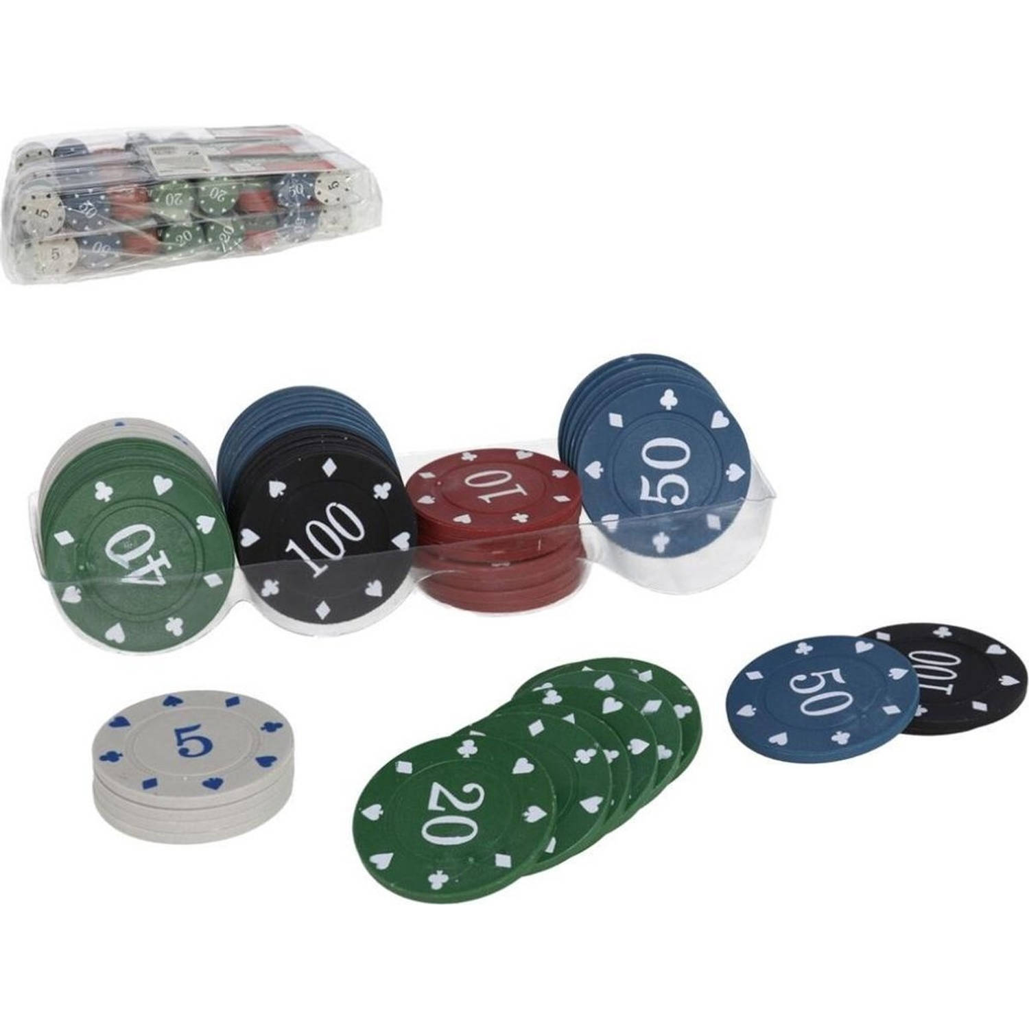 Refrein het kan Cusco Poker chips - Pokerset - 96 pc Poker chips - Poker set / Poker / kaartspel  / pokerspel / pokeren / casino / Pokerchips | Blokker