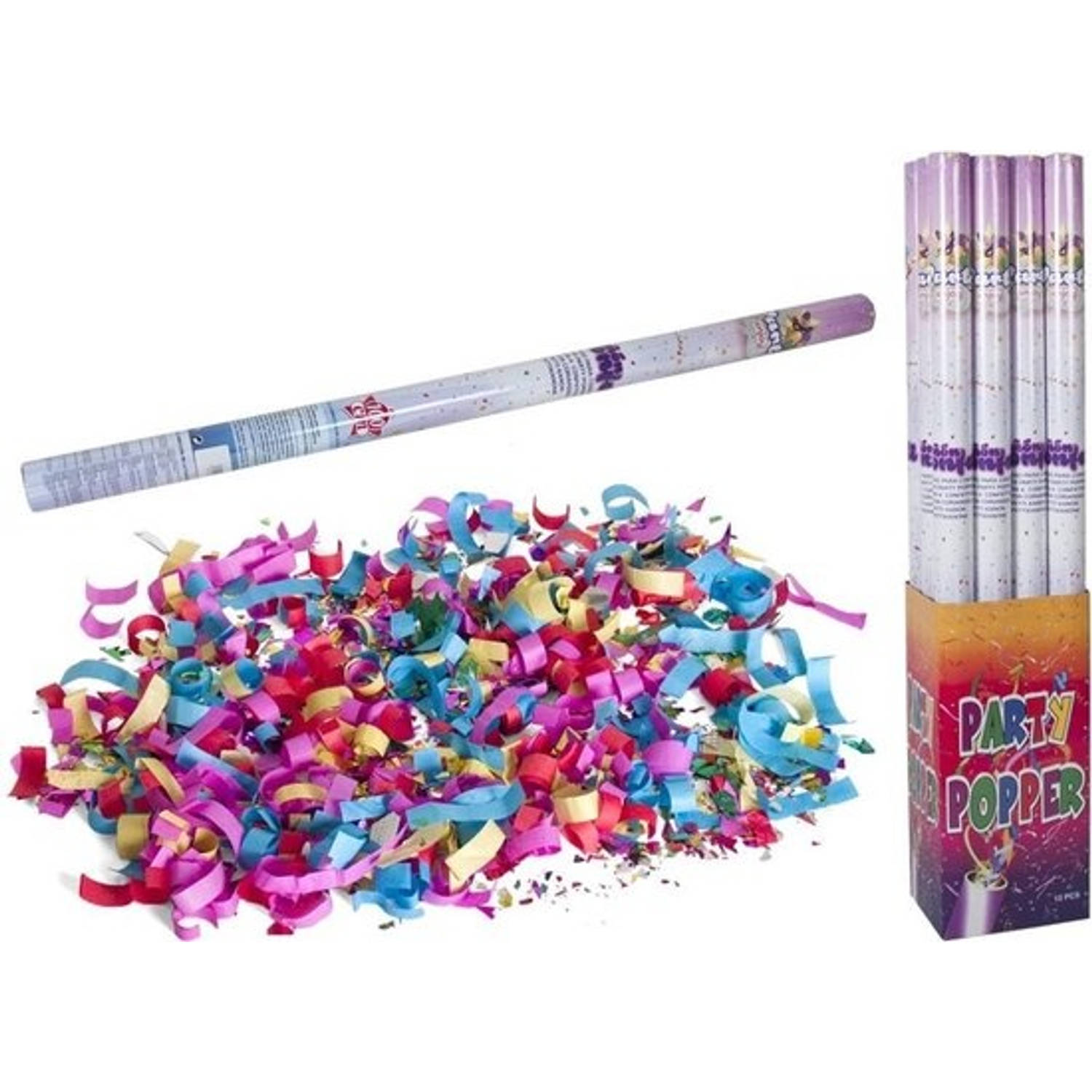 Discountershop party popper - 1x Party confetti shooter 100 cm - party popper confetti kanon