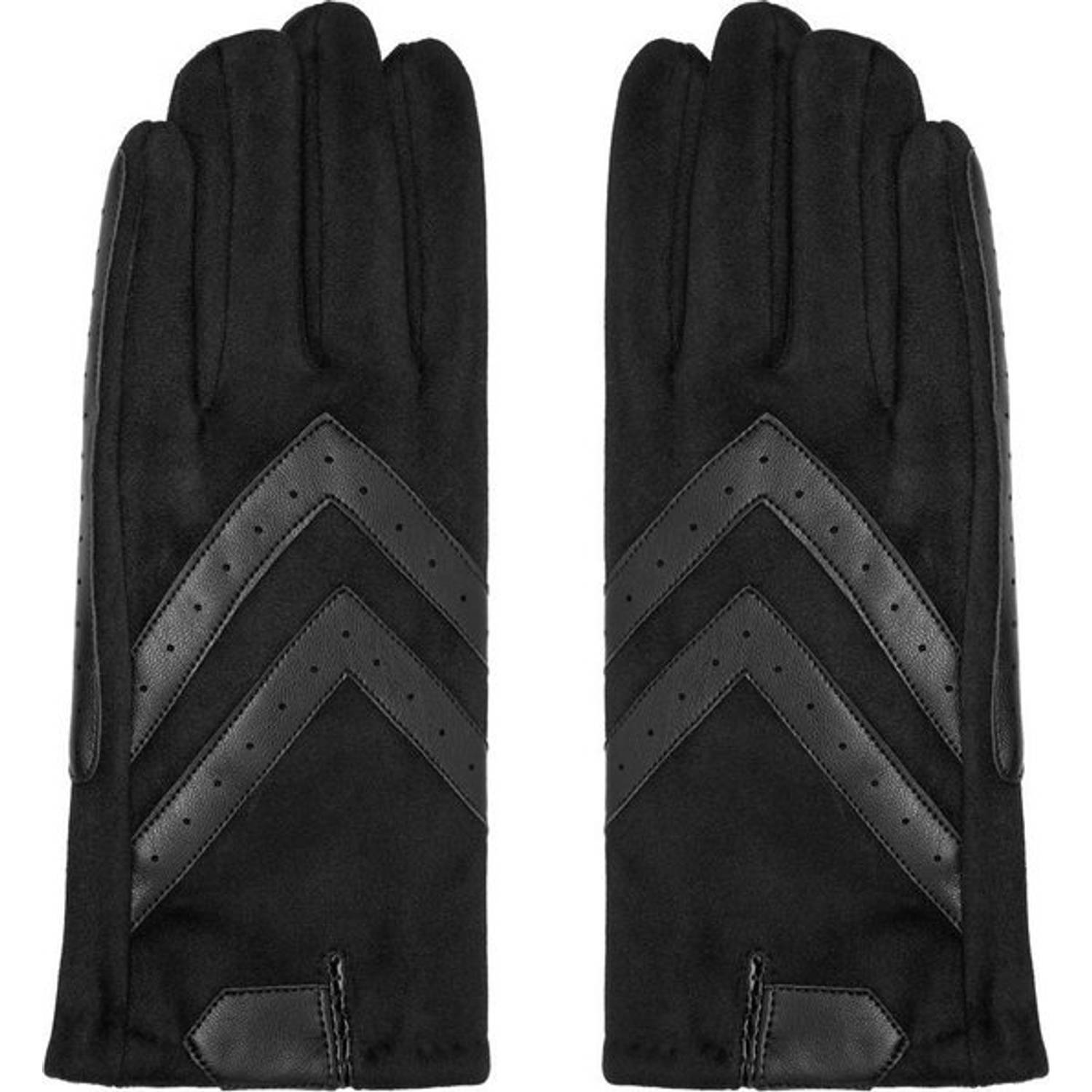 Handschoenen Dames Handschoenen Warm Touch zwart Trendy handschoenen voor winter suède look- Touchsc
