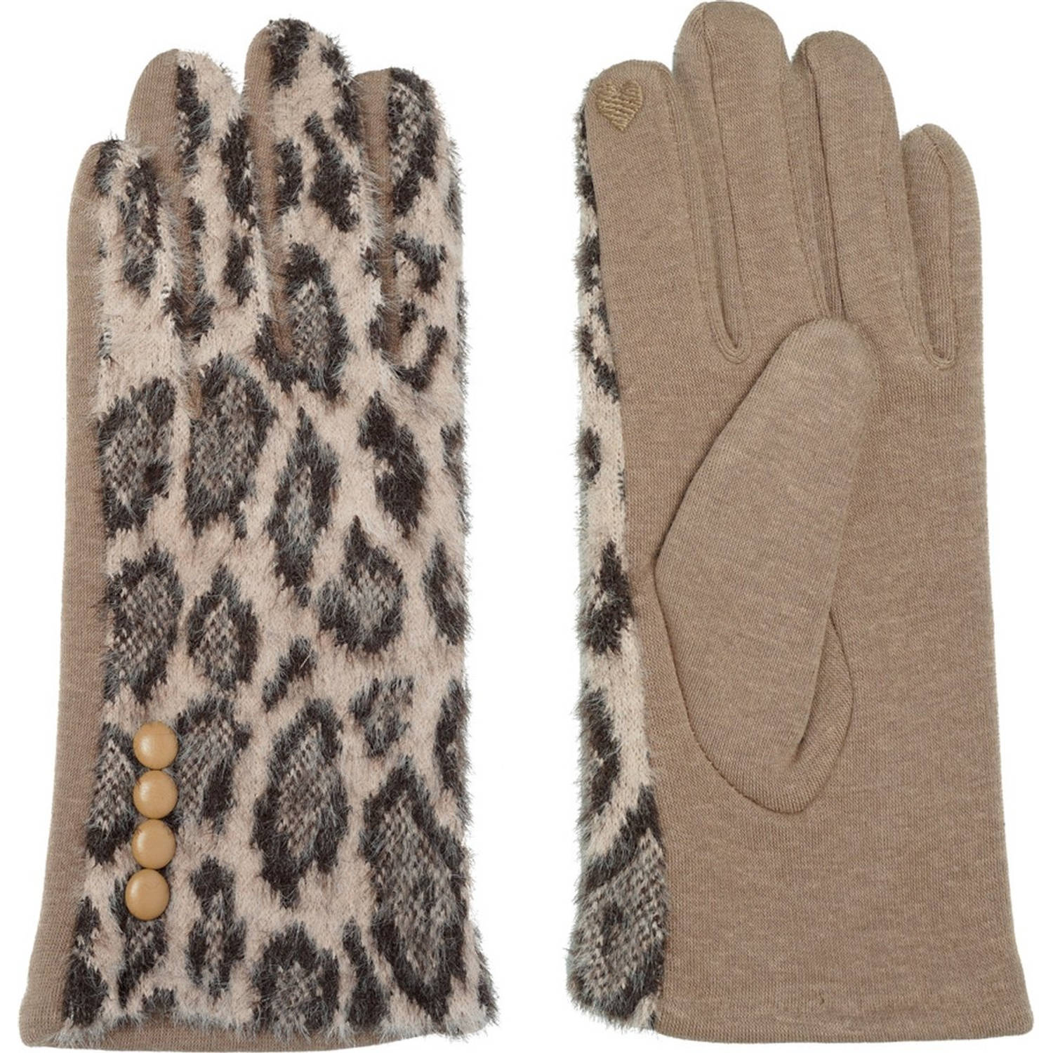 Handschoenen Dames panterprint Handschoenen Warm Touch - Trendy handschoenen voor winter look - handschoenen met
