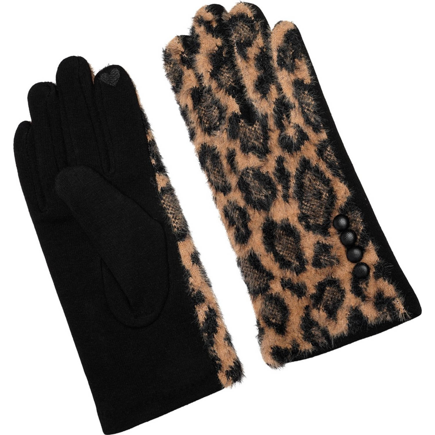 Handschoenen Dames Panterprint Handschoenen Warm Touch Trendy Handschoenen Voor Winter Look Handscho