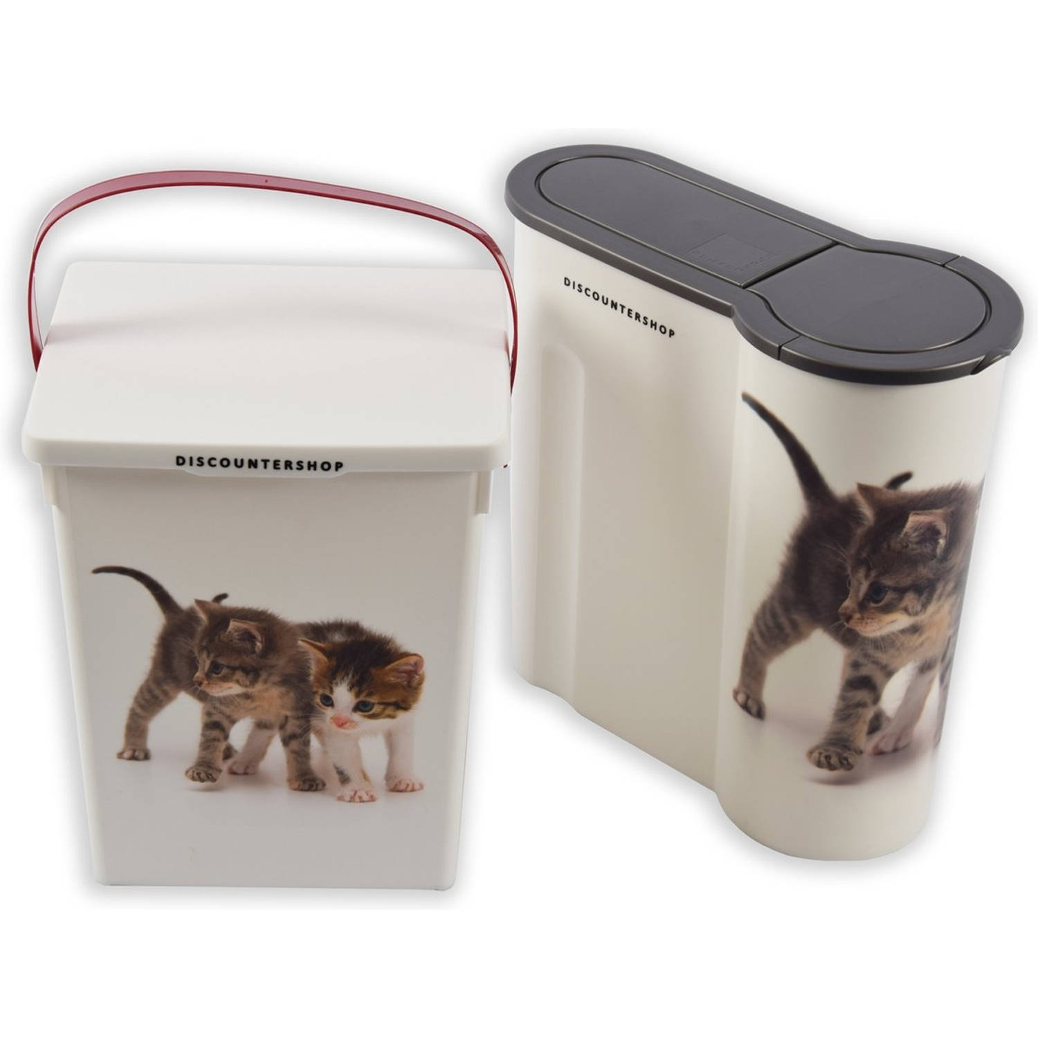 Buurt Gehoorzaam Uitgang 2 stuks Voedselcontainer Kattenbak en hondenbak-4liter - Kattencontainer -  Katten- honden -Dierenvoederbox | Blokker
