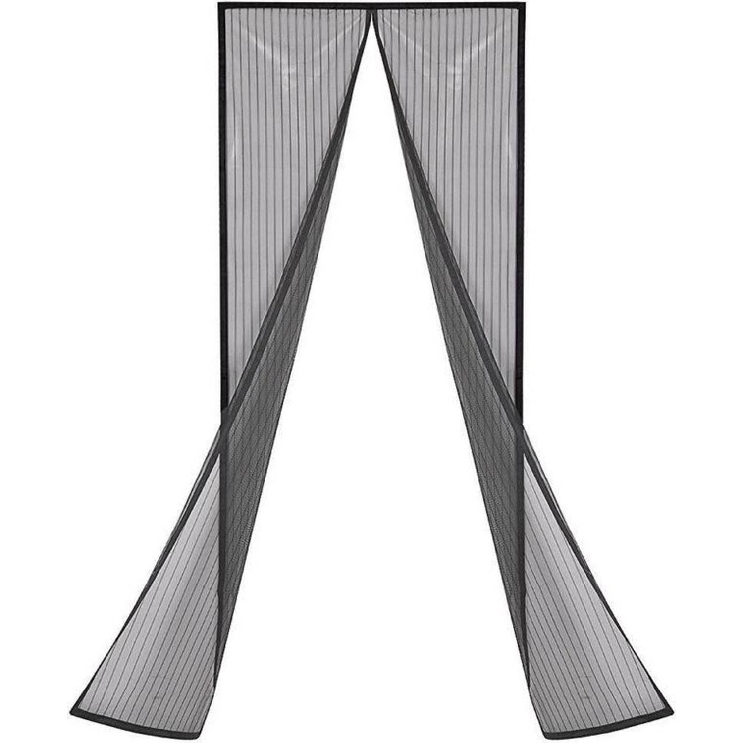 FEDEC Magnetisch Vliegengordijn Hordeur Deurgordijn 99x210 cm Zwart
