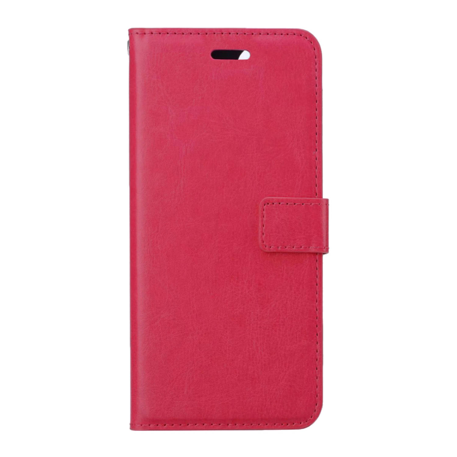 Samsung Galaxy A02s Hoesje Bookcase - Samsung Galaxy A02s Hoes Flip Case Book Cover - Samsung Galaxy A02s Hoes Book Case Donker Roze