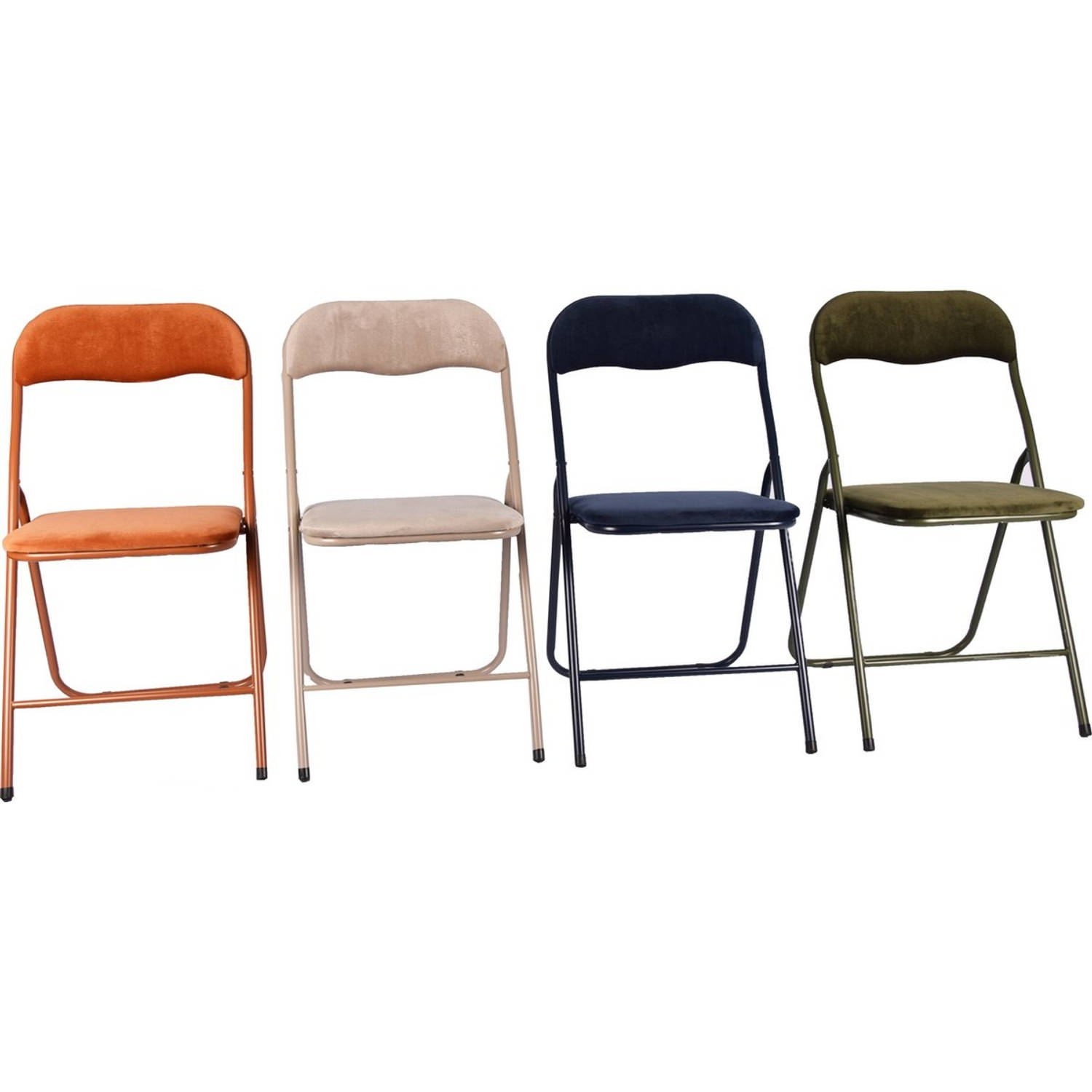Rendezvous Dodelijk Smelten 4x Klapstoel met zithoogte van 43 cm Vouwstoel velvet zitvlak en rug  bekleed - stoel- tafelstoel - klapstoel - Velvet | Blokker