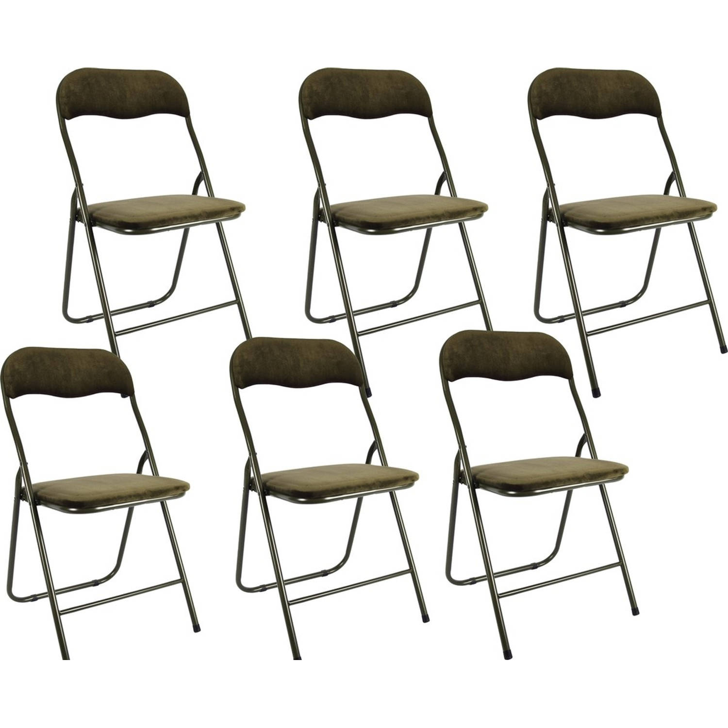 Stoel mooi zo louter 6x Klapstoel met zithoogte van 43 cm Vouwstoel velvet zitvlak en rug  bekleed - stoel - tafelstoel- tafelstoel - | Blokker