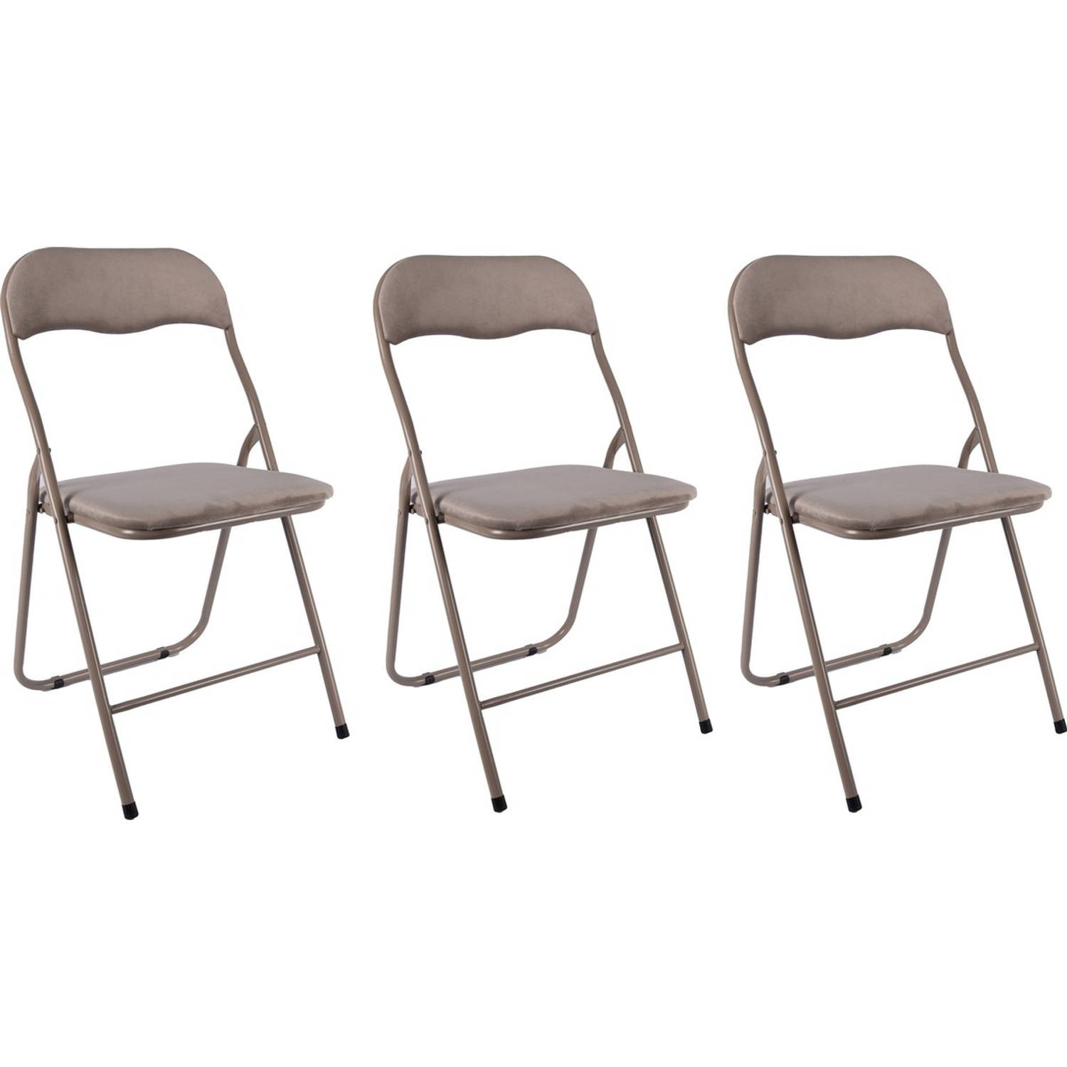 3x Klapstoel met zithoogte van 43 cm Vouwstoel velvet zitvlak en rug bekleed - stoel - tafelstoel- tafelstoel - klapstoel - Velvet klapstoel - Luxe klapstoel - Met kussentjes - Sto