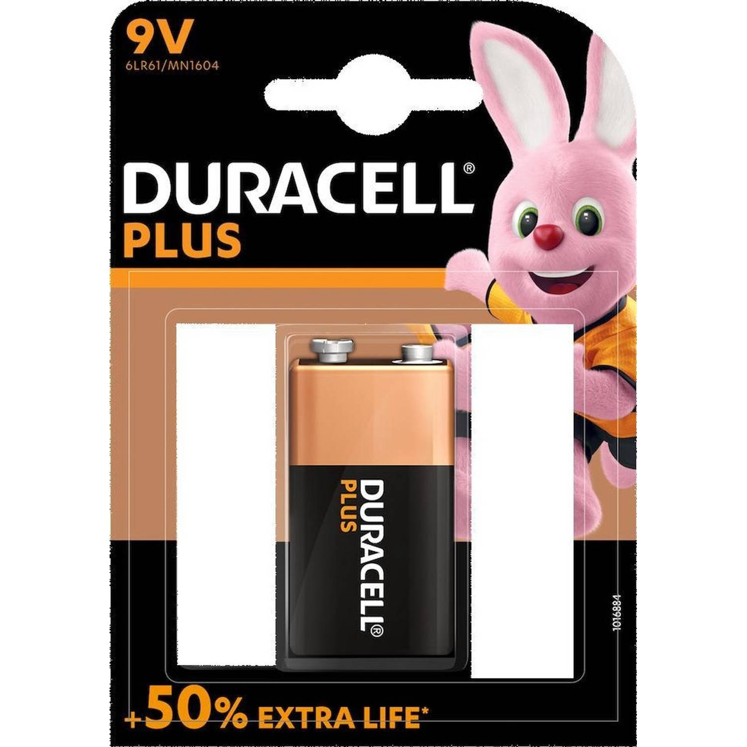 Duracell Battery Power 9v-6lf22 + 50 % Extra Life Plus