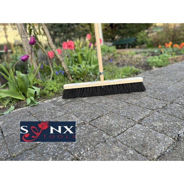 Synx Tools -Stadsbezem - Colombo Bezem - 60 CM - Natuurvezel haren - Straatbezem haren - Bezems Buiten - Schrobborstels