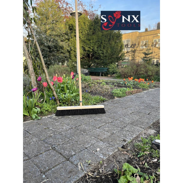 Synx Tools -Stadsbezem - Colombo Bezem - 60 CM - Natuurvezel haren - Straatbezem haren - Bezems Buiten - Schrobborstels