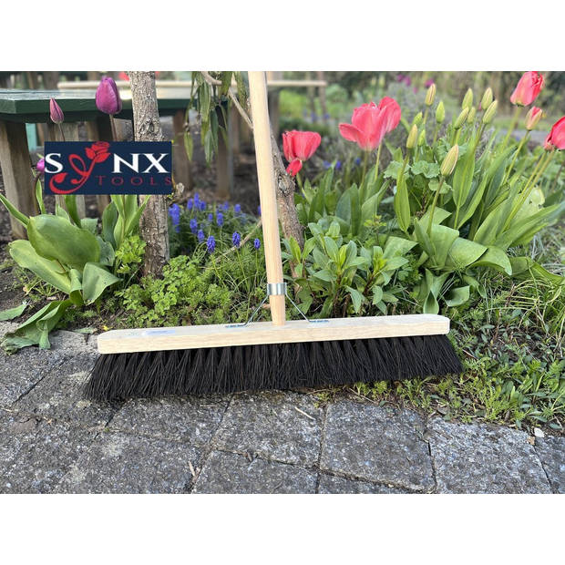 Synx Tools -Stadsbezem - Colombo Bezem - 60 CM - Natuurvezel haren - Straatbezem haren - Bezems Buiten - Schrobborstels