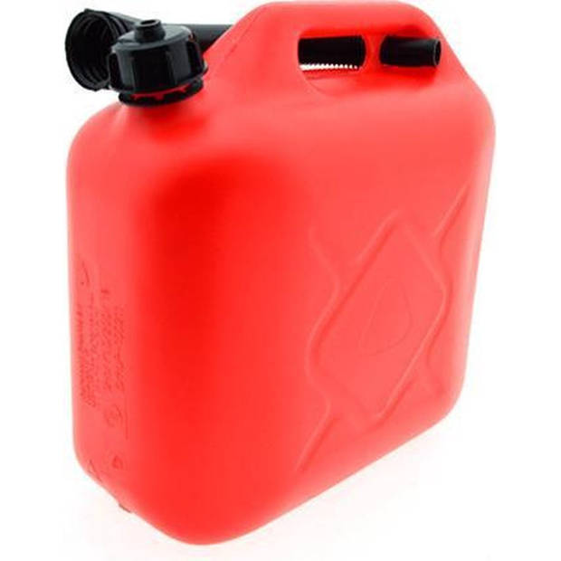 Synx Tools 3x Jerrycan benzine 10L Rood voor brandstof en Water - Auto Tank- inclusief schenktuit / Met Tuit - benzine