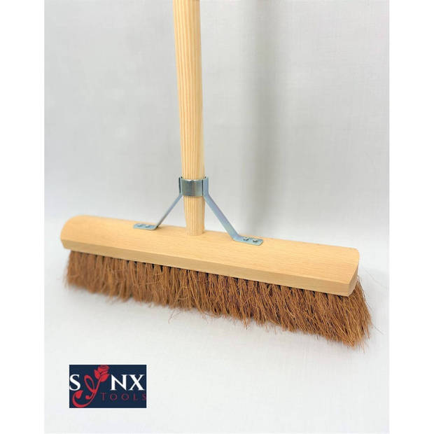 Synx Tools Coco Bezem Binnen -40 cm - Zachte bezems - Zaalveger - Bezemsteel - Besem Veger - Tuin - Schoonmaken - Zacht