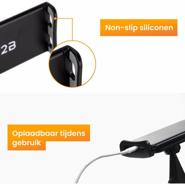 R2B Tablet houder auto hoofdsteun met verstelbare arm - Tablethouder voor Tablet, telefoon en meer! - Model Nijmegen