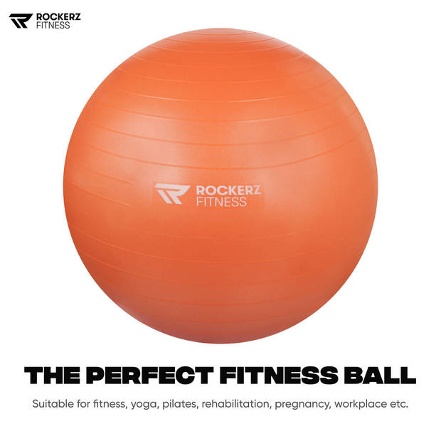 Fitnessbal - Yoga bal - Gymbal - Zitbal - 65 cm - Kleur: Oranje
