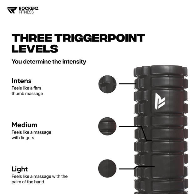 Foamroller - Voor herstel en triggerpoint van de spieren - Met opbergtas - Kleur: Zwart