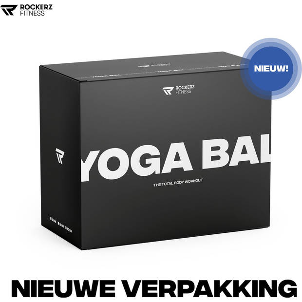 Rockerz Fitness® - Yoga bal inclusief pomp - Pilates bal - Fitness bal - Zwangerschapsbal - 90 cm - kleur: Blauw