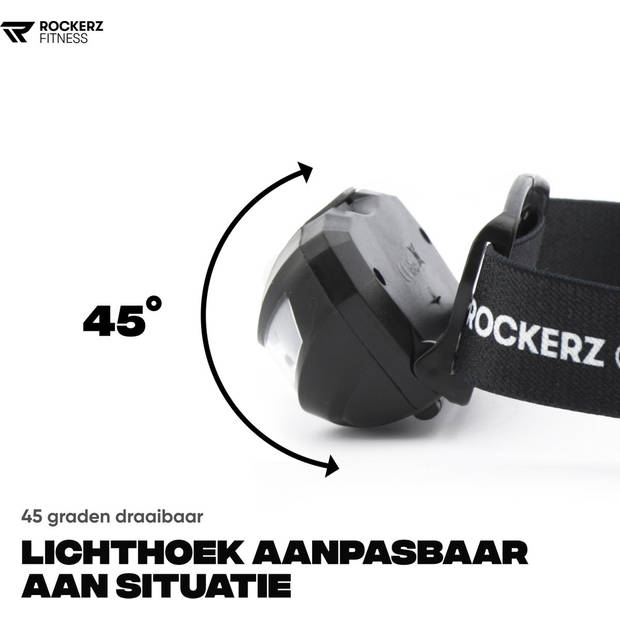 Rockerz Outdoor - Hoofdlamp - Smart Sensor - Oplaadbaar - LED Verlichting voor op je hoofd - Waterproof - Kleur: Zwart