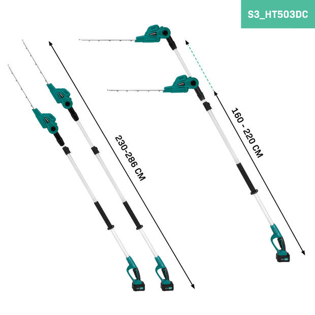 VONROC Telescopische Accu Heggenschaar 20V incl. 4.0 Accu en snellader