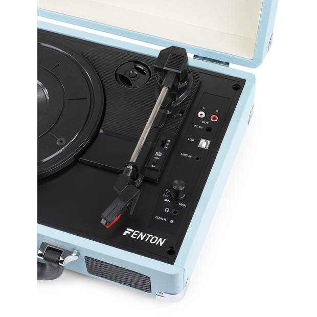 Platenspeler Bluetooth en USB met Ingebouwde Speakers - Fenton RP115 - Retro - Blauw