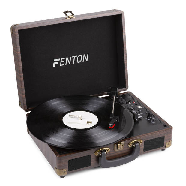 Platenspeler Bluetooth en USB met Ingebouwde Speakers - Fenton RP115B - Retro - Houtlook