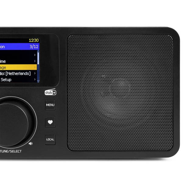 DAB Radio met Bluetooth en Internetradio - Audizio Rome - Wekkerradio - Wifi - AUX - 2 Speakers - Hout