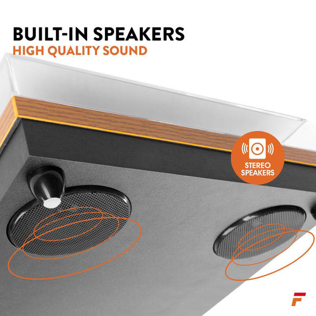 Platenspeler met Bluetooth en Ingebouwde Speakers - Fenton RP112L - Retro - Lightwood