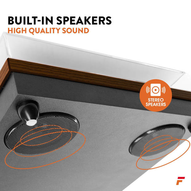 Platenspeler met Bluetooth en Ingebouwde Speakers - Fenton RP112D - Retro - Darkwood
