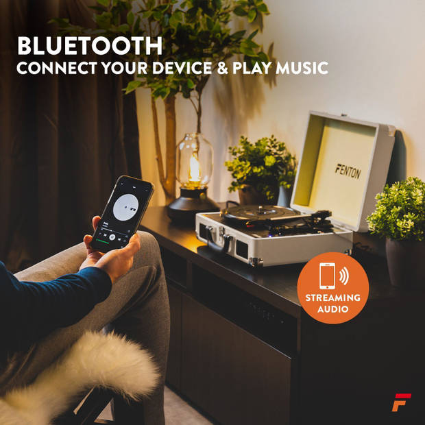 Platenspeler Bluetooth en USB met Ingebouwde Speakers - Fenton RP115G - Retro - Créme
