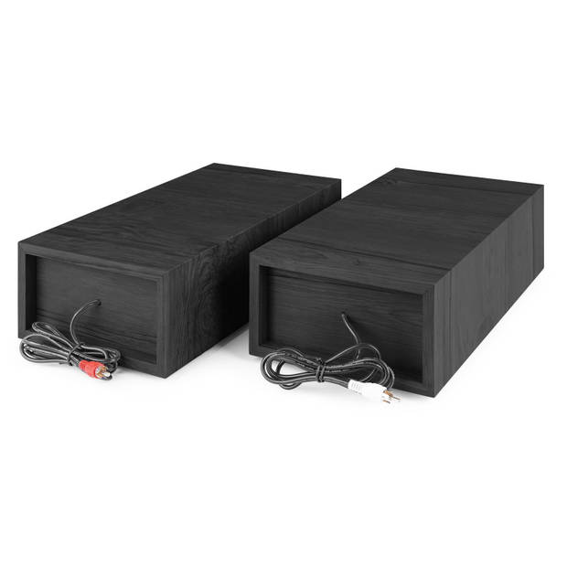 Retro Platenspeler met Bluetooth en Speakers - Fenton RP165B - Incl. Naald - Zwart / Grijs