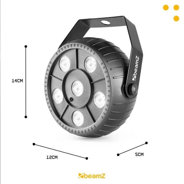 Stroboscoop - BeamZ PLP12 - Stroboscoop set met ingebouwde accu en 6 LED's - 2 stuks