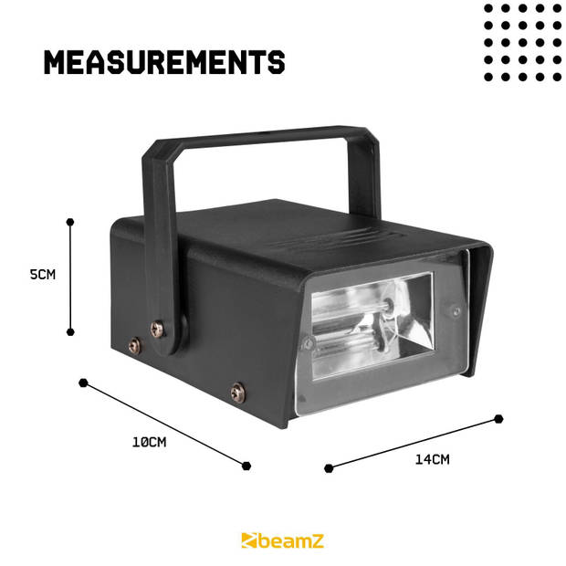 Stroboscoop - BeamZ BMS50 mini stroboscoop met regelbare flitssnelheid