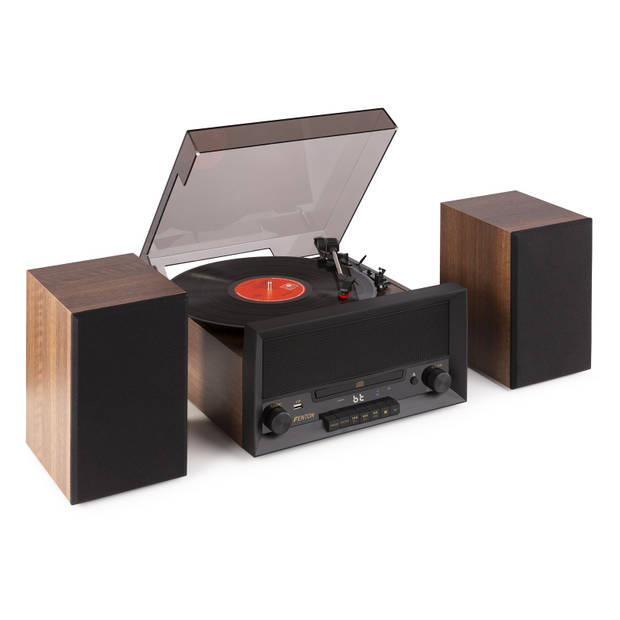 Retro platenspeler Bluetooth - Fenton RP135WSET - met o.a. CD speler en losse speakers - Hout