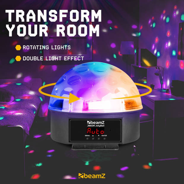 Discolamp - BeamZ JB60R - Ruimtevullend lichteffect met halve discobal en 6 felle LED's