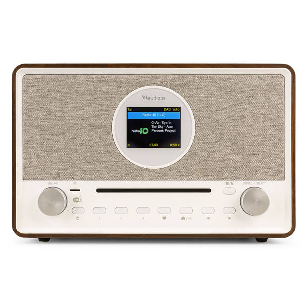 DAB Radio met CD Speler en Bluetooth - Audizio Lucca - FM en Internetradio - AUX en USB Stick Ingang - Wekker