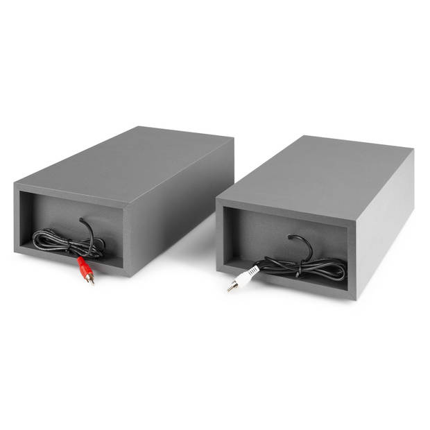 Retro Platenspeler met Bluetooth en Speakers - Fenton RP165G - Incl. Naald - Aluminium / zilver