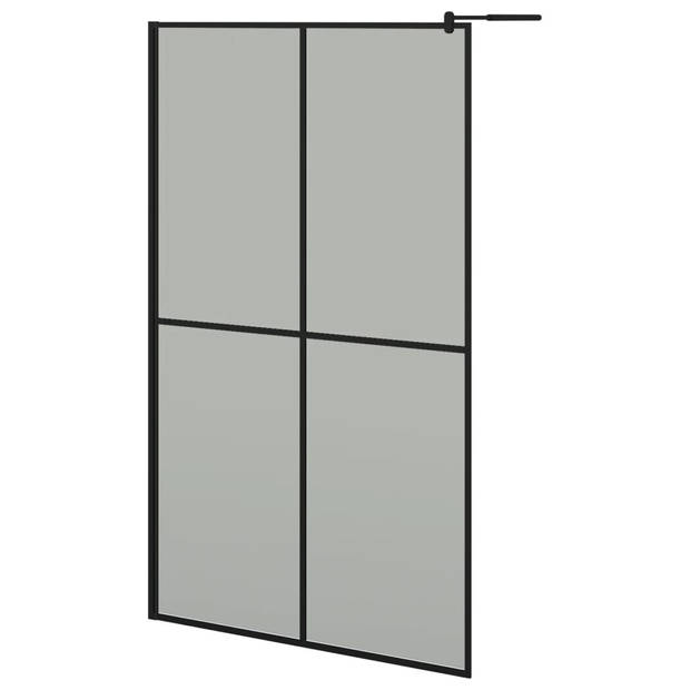 vidaXL Inloopdouchewand met schap 118x190 cm ESG-glas aluminium zwart