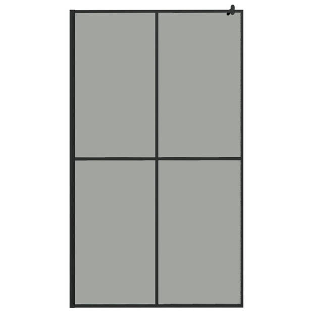 vidaXL Inloopdouchewand met schap 118x190 cm ESG-glas aluminium zwart