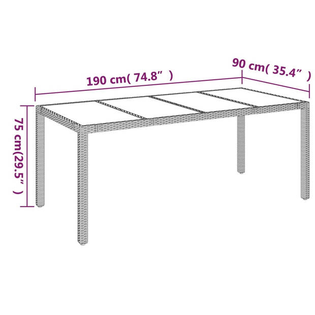 vidaXL 7-delige Tuinset met kussens poly rattan zwart