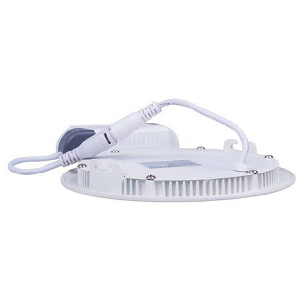 LED Downlight Slim - Inbouw - 6W - Helder/Koud Wit 6400K - Rond - Mat Wit - Aluminium - Ø120mm