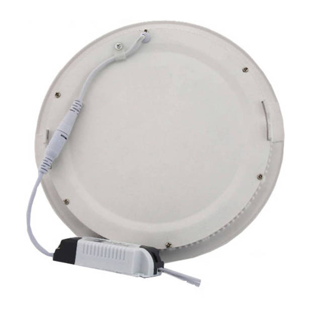 LED Paneel Slim - Ø30 Helder/Koud Wit 6400K - 24W Inbouw Rond - Mat Wit - Flikkervrij