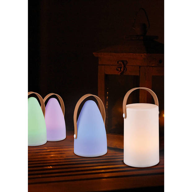 LED Tafellamp - Trion Arino - RGB - Rond - Wit - Kunststof - Spatwaterdicht - USB Oplaadbaar