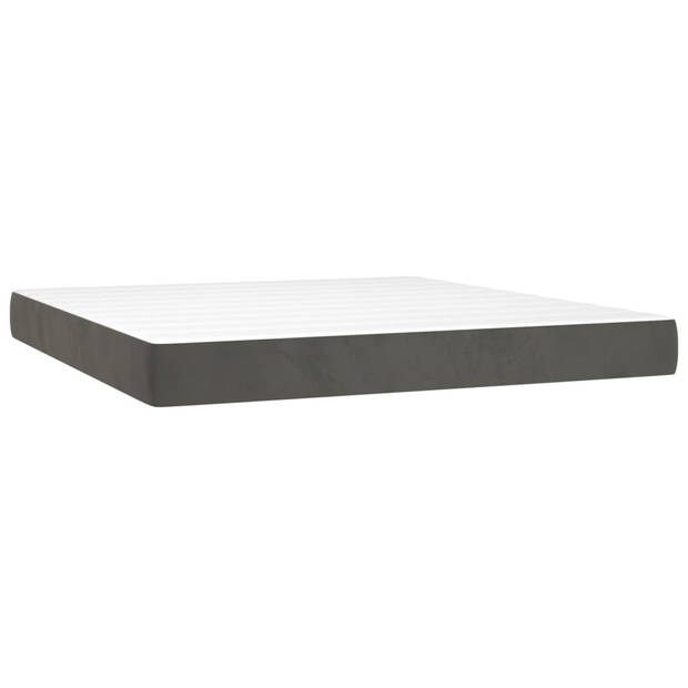 vidaXL Boxspring met matras fluweel donkergrijs 180x200 cm