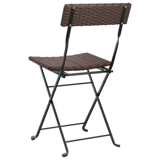 vidaXL Bistrostoelen 2 st inklapbaar poly rattan en staal bruin