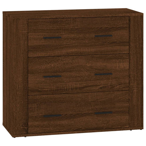 The Living Store Dressoir Bruineiken - Set van 3 - 80 x 33 x 70 cm - Duurzaam bewerkt hout