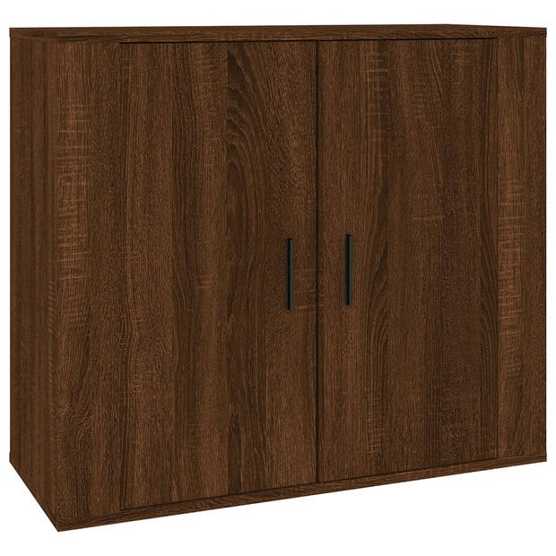 The Living Store Dressoir Bruineiken - Set van 3 - 80 x 33 x 70 cm - Duurzaam bewerkt hout