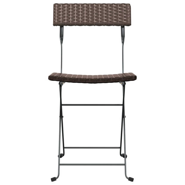 vidaXL Bistrostoelen 6 st inklapbaar poly rattan en staal bruin