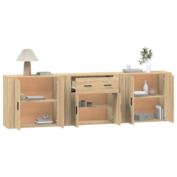 The Living Store Dressoirs - Dressoir - 80 x 33 x 70 cm - Sonoma Eiken